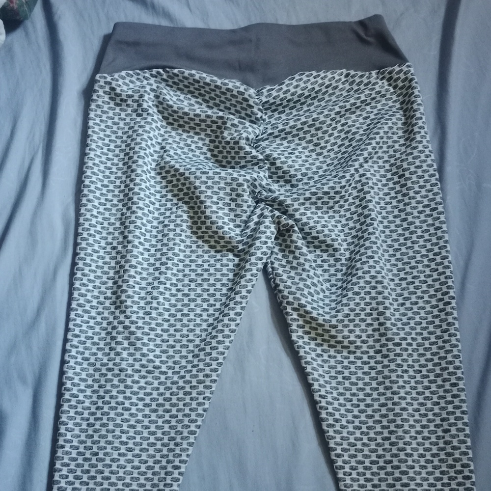 Rouched Scrunch Bum Tiktok Gray Patterned Women's Leggings